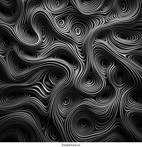 Abstract Concentric Circles in Black and White