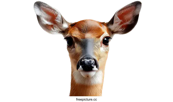 [Transparent Background PNG]Close Up Portrait of a Deer Face