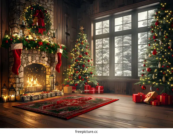 Christmas Tree with Fireplace