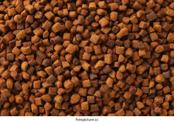 Close Up of Small Square Pet Food Pieces