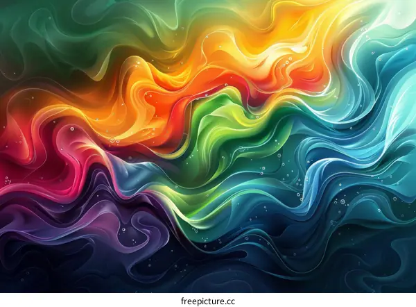 Abstract Colorful Liquid Flowing Art