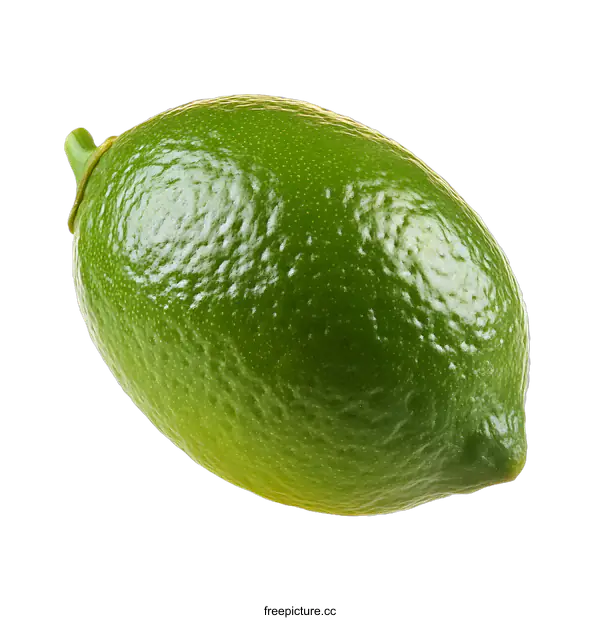[Transparent Background PNG]Closeup of a Green Lime Fruit Isolated on a White Background