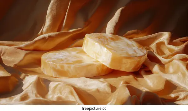 Elegant Natural Soap Dish on Gold Satin