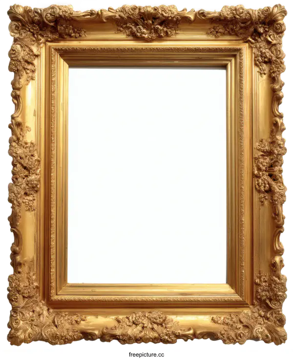 [Transparent Background PNG]Ornate Gold Picture Frame