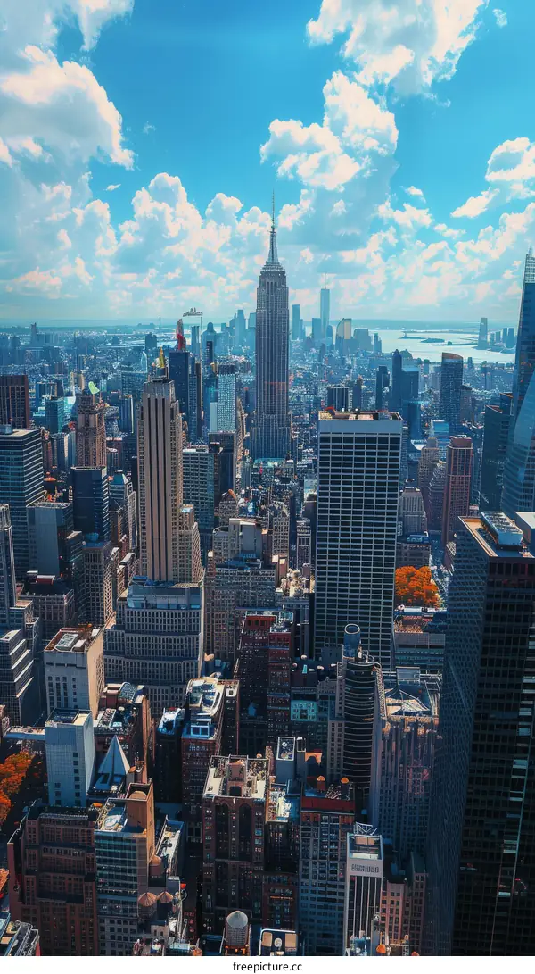 New York City Skyline with Skyscrapers