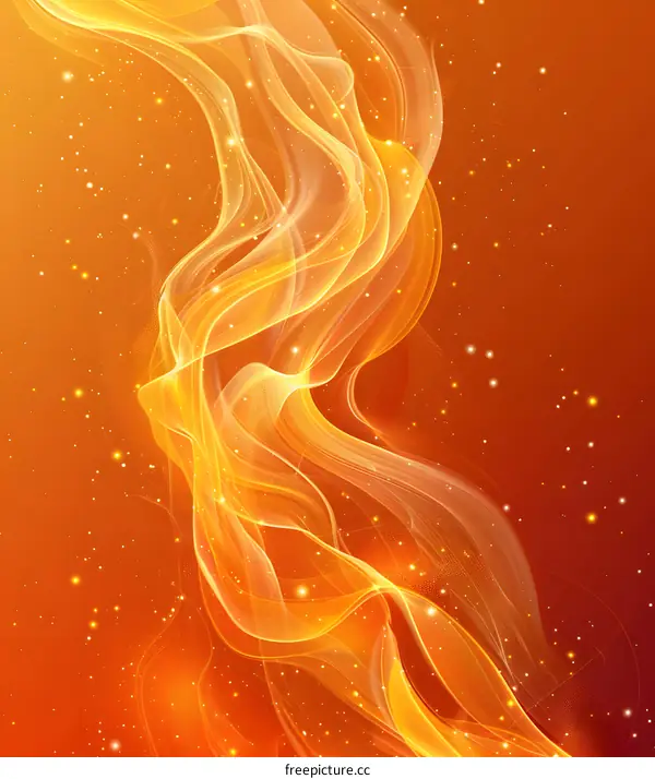 Abstract orange background with a glowing wave