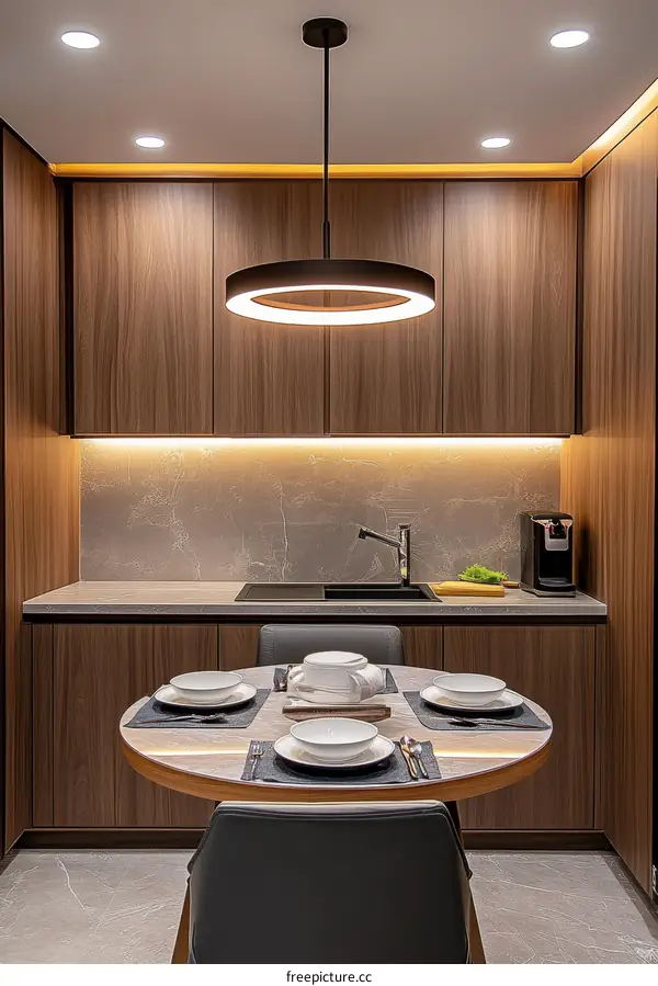 Modern Kitchen Dining Area with Round Table