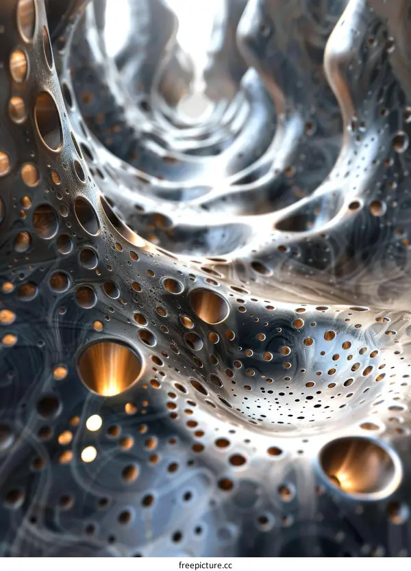 Surreal Abstract Organic Structure with Holes
