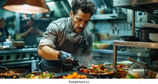 Chef in a professional kitchen