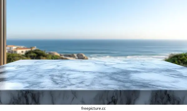 Marble Tabletop with Ocean View
