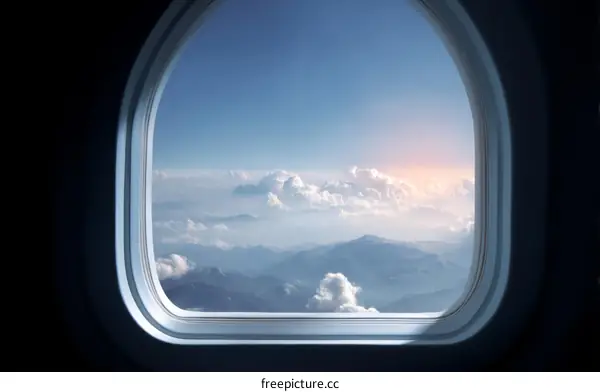 Aerial View from Airplane Window