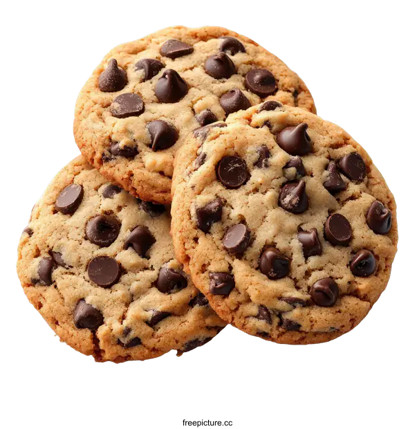 [Transparent Background PNG]Chocolate Chip Cookies Close-up