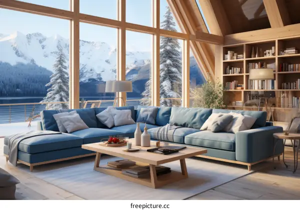 Cozy Living Room with Tranquil Mountain Views