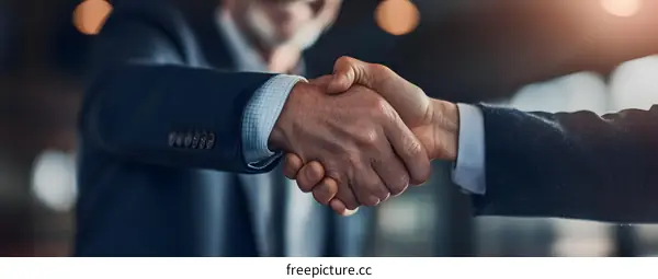 Businessmen Shaking Hands Close Up