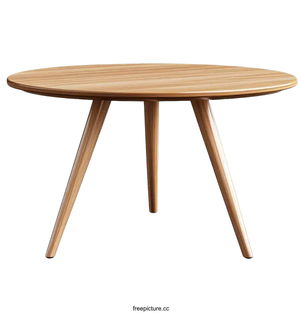 [Transparent Background PNG]Modern Wooden Round Coffee Table Design