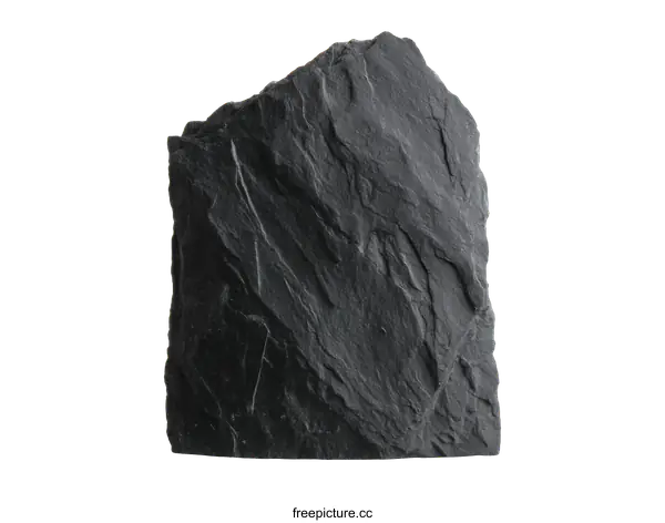 [Transparent Background PNG]Dark Gray Stone Block Isolated on White Background