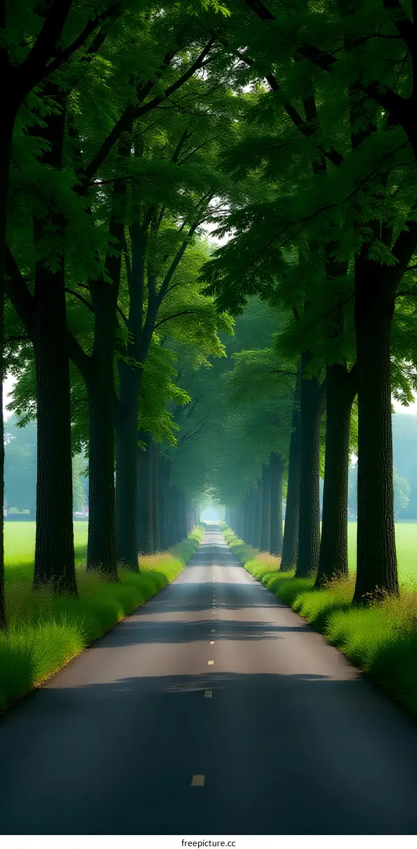 Serene Pathway Through Lush Trees
