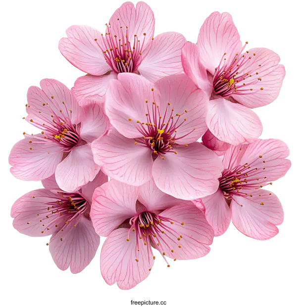[Transparent Background PNG]Close-up of Vibrant Pink Blossoms