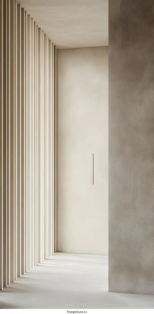 Minimalist Interior Design with Vertical Lines and Concrete Walls