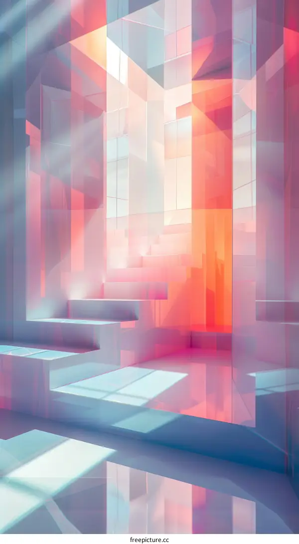 Abstract Geometric Shapes in Pink and Blue