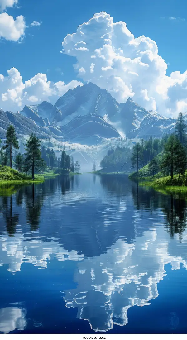 Stunning Mountain Lake Reflection Landscape