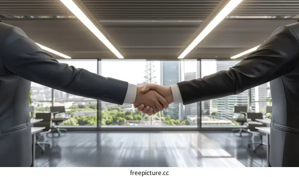 Business handshake agreement partnership success concept