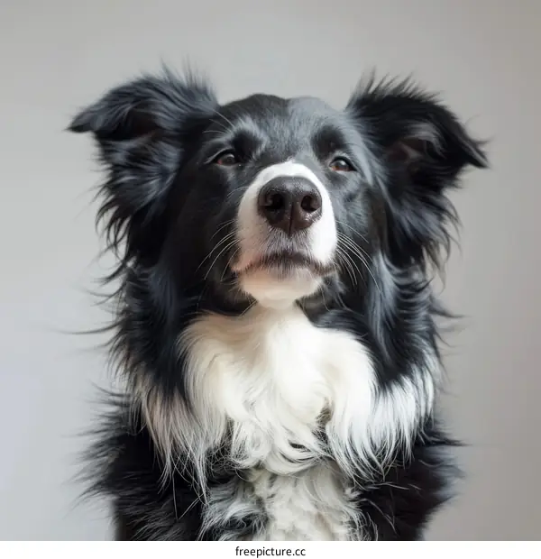 A Border Collie stares into the distance