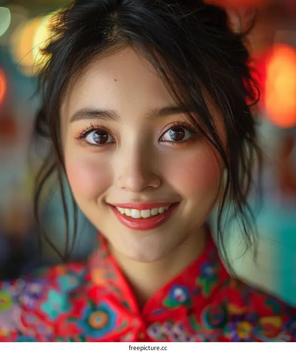 Portrait of a young Chinese woman in traditional clothing