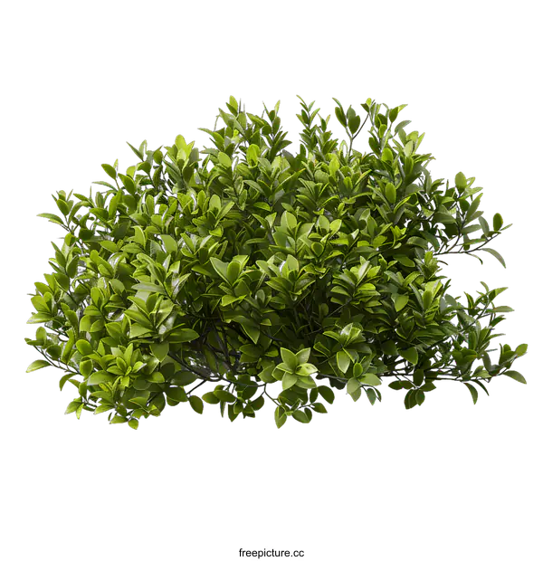 [Transparent Background PNG]Green Bush with Lush Leaves Isolated on White Background