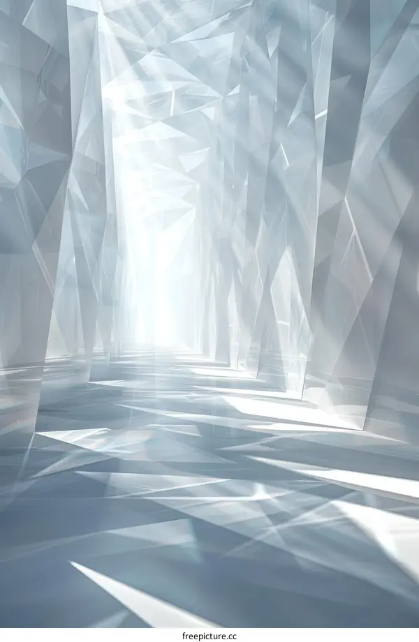 Abstract futuristic sci-fi corridor with geometric shapes