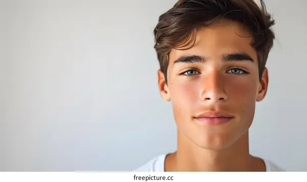 Close Up Portrait of Teenage Boy