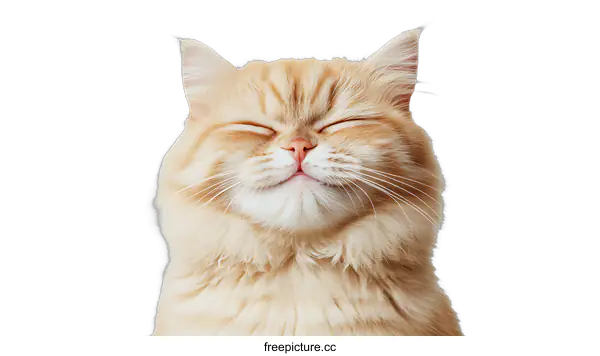 [Transparent Background PNG]Happy ginger cat close-up portrait