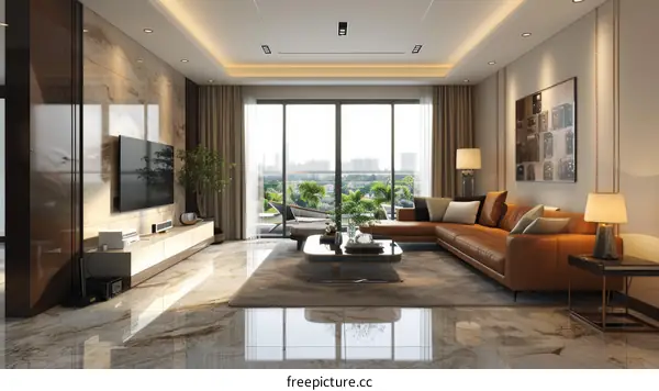 Modern Living Room with Comfortable Seating and Stylish Sofa
