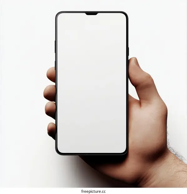 Smartphone Held in Hand Mockup