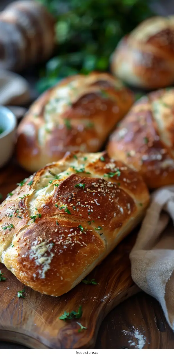 Crusty Bread with Sesame Seeds & Fresh Herbs