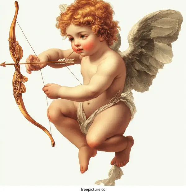 Adorable Cupid with Bow and Arrow