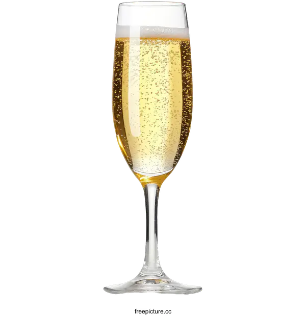 [Transparent Background PNG]Champagne Glass with Bubbles