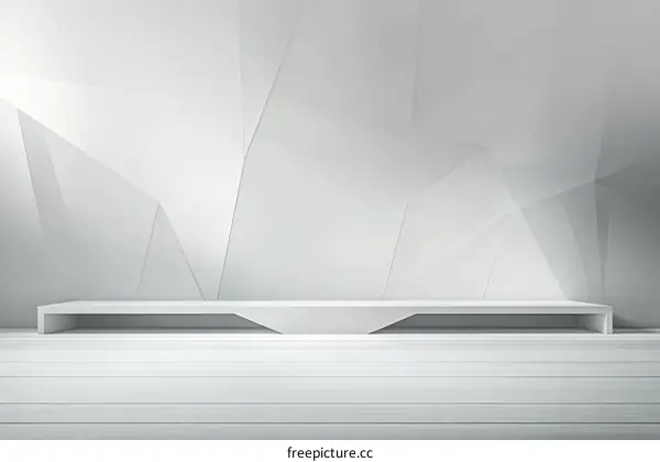 Modern Empty Display Shelf Interior Scene