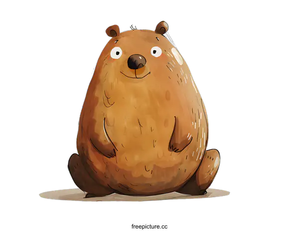 [Transparent Background PNG]Cute Cartoon Brown Bear Illustration