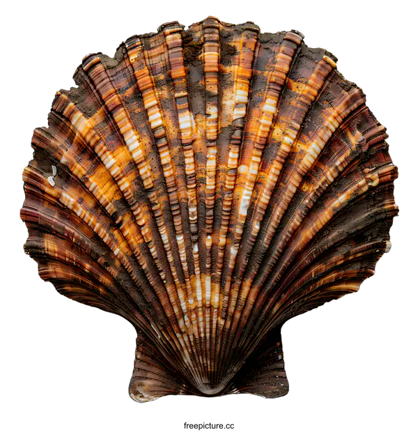 [Transparent Background PNG]Closeup view of a beautiful Scallop Shell