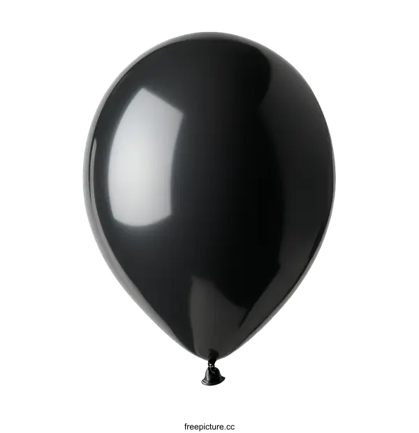 [Transparent Background PNG]Glossy Black Balloon Close-up