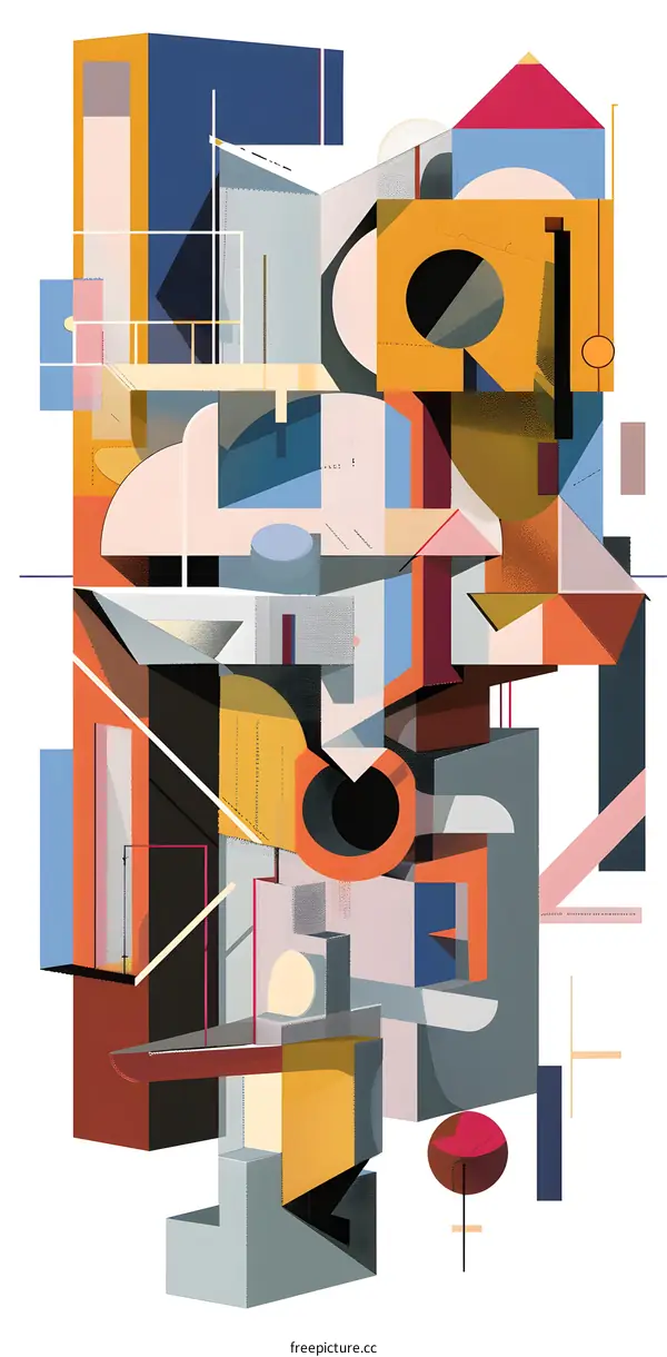 Abstract Geometric Building Illustration
