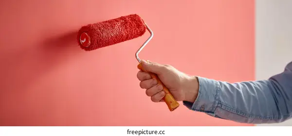 Painting a Wall with a Paint Roller