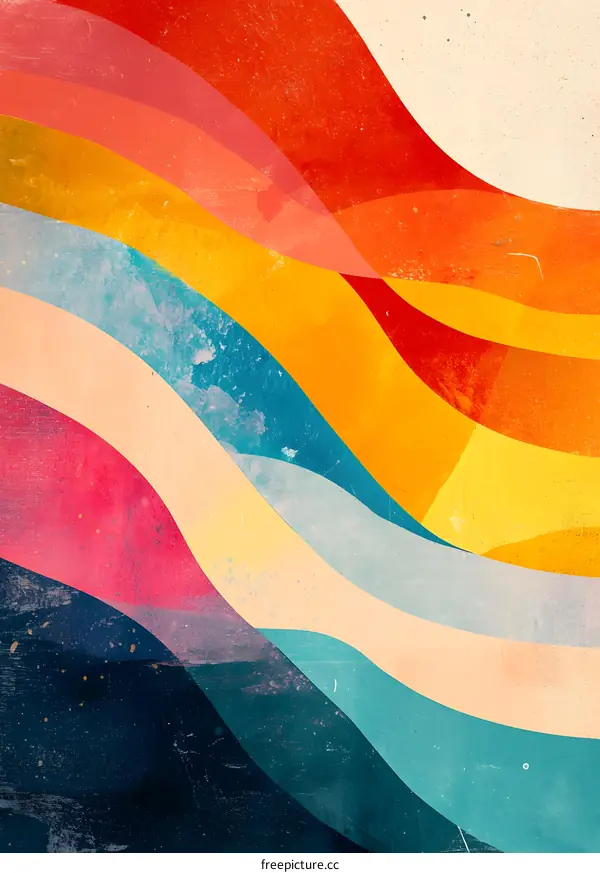 Abstract Colorful Wavy Lines Background Design