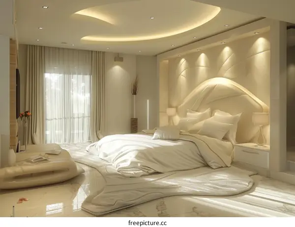 Modern Beige Bedroom Interior Design