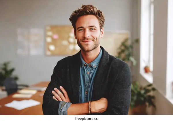 Confident Business Professional in Modern Office