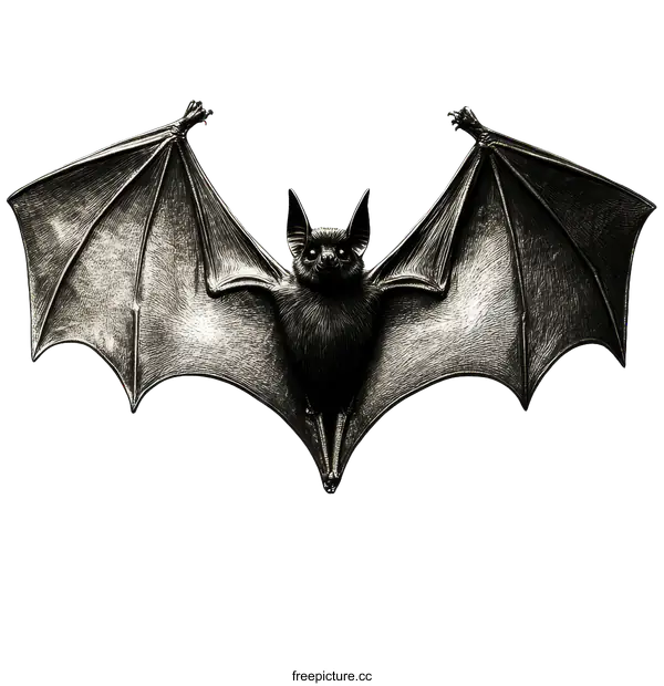 [Transparent Background PNG]Bat in Flight Illustration Art
