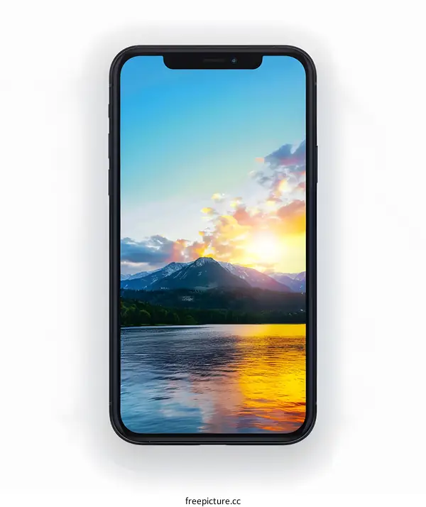 Smartphone Display Showing Landscape Image