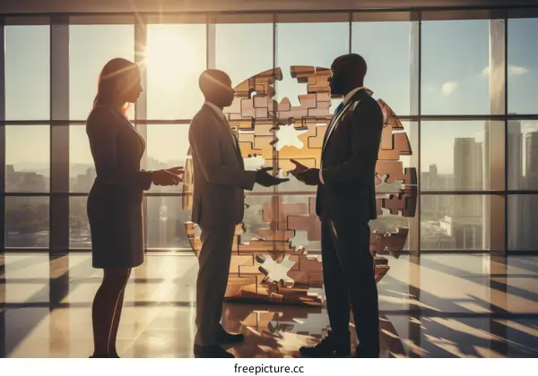 Business people discussing a project in an office