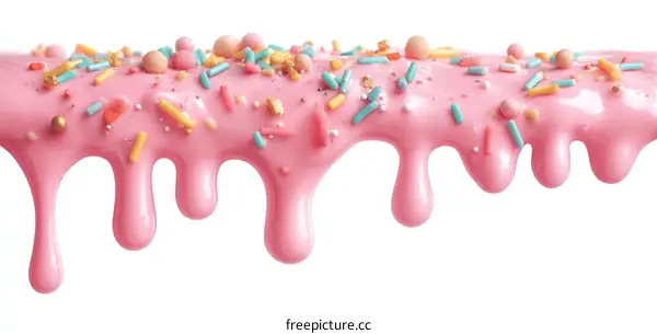 Pink Dripping Glaze with Colorful Sprinkles